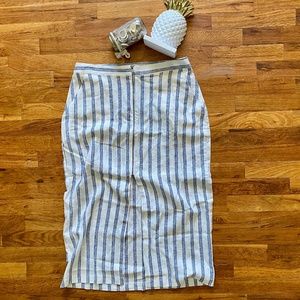 BCBGeneration | Front Zip Stripe Midi Skirt